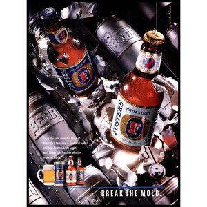 1991 Fosters Lager Australian for Beer Vintage Print Ad Cans Bottles Wall Art